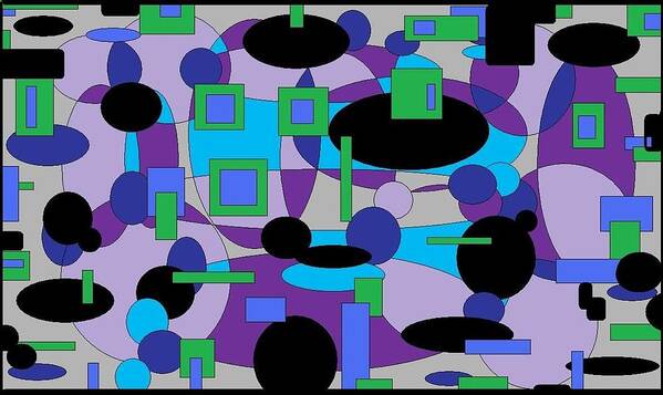 Digital Abstract Art Print featuring the digital art Moody Purple by Jordana Sands