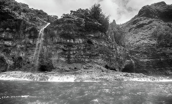 Napali Coast Art Print featuring the photograph Napali Coast Falls by Jason Wolters