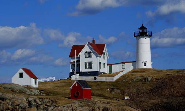 Lighthouse Art Print featuring the photograph Nubble Light by Lois Lepisto