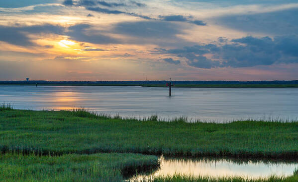 Sunset Art Print featuring the photograph Nummy Island Sunset by Charles Aitken