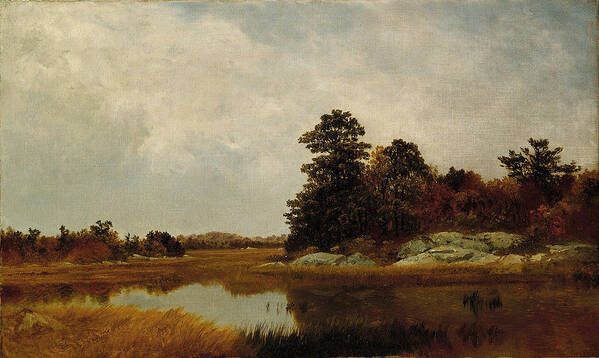 John Frederick Kensett Art Print featuring the painting October in the Marshes by John Frederick Kensett