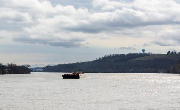 Barge Art Print featuring the photograph Ohio River Barge #1 by Holden The Moment