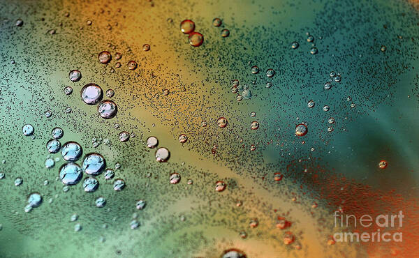 Abstract Art Print featuring the photograph Oil and Water Bubbles by Elaine Manley