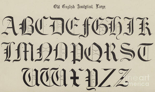 Old English Font Art Print