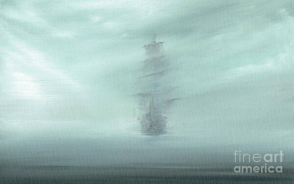 Mary Celeste Art Print featuring the painting Pacific Dawn by Vincent Alexander Booth