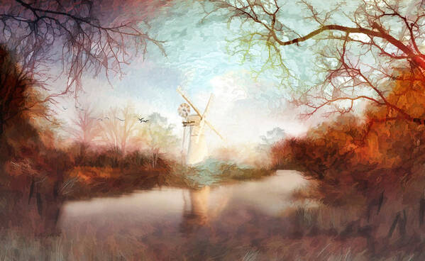 Landscape Art Print featuring the painting Porcelain skies by Valerie Anne Kelly