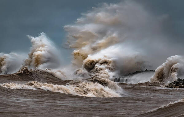 Lake Michigan Art Print featuring the photograph Power by Brad Bellisle