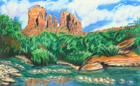 Landscape Art Print featuring the painting Red Rock Crossing by Michael Foltz