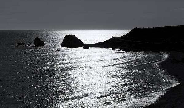 Sea Art Print featuring the photograph Rock Silhouette by Mike Santis