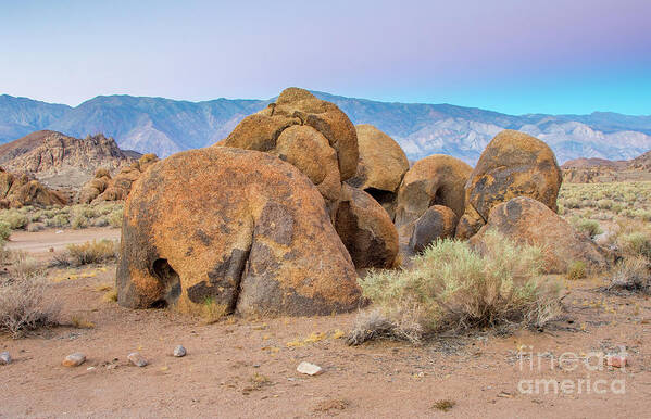 Eastern Sierra Art Print featuring the photograph Rocks At Dusk by Mimi Ditchie