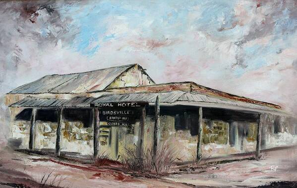 Hotel Art Print featuring the painting Royal Hotel, Birdsville by Ryn Shell