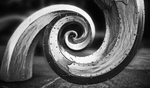 Junk Art Print featuring the photograph Salmon Waves Black and White by Pelo Blanco Photo
