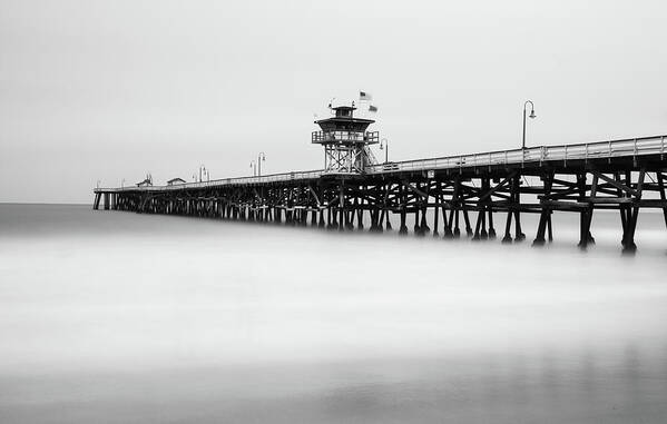 Long Exposure Art Print featuring the photograph San Clemente pier by Tassanee Angiolillo