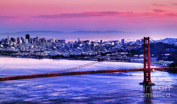 Golden Gate Bridge Art Print featuring the photograph San Francisco Sunset by Paul Gillham