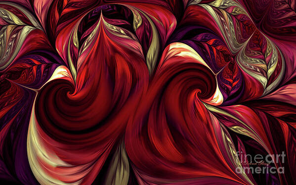 Swirl Art Print featuring the digital art Scarlet Red by Deborah Benoit