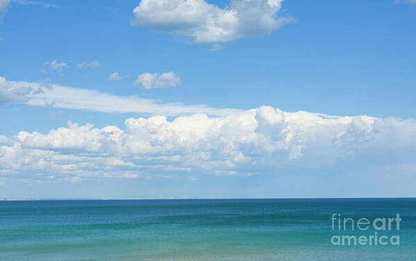 Sea Art Print featuring the photograph Seascape with clouds by Irina Afonskaya