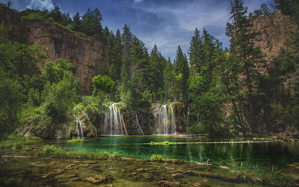 Beauty In Nature Art Print featuring the photograph Serene Hanging Lake Waterfalls by Andy Konieczny