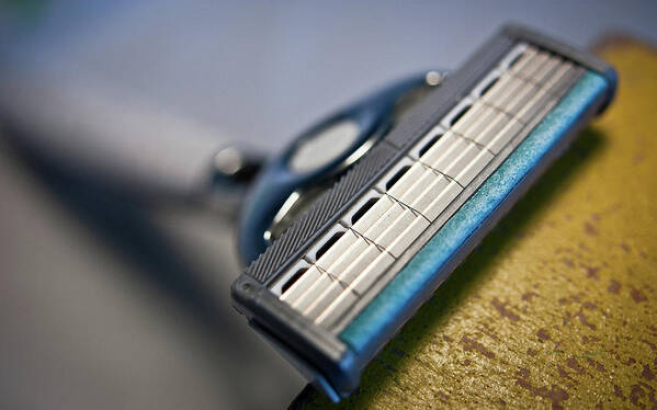 Close Up Art Print featuring the photograph Shaver Blade by Hao Lyu