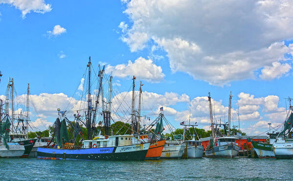 Shrimpers Day Off Art Print featuring the photograph Shrimpers Day Off by Christine Dekkers