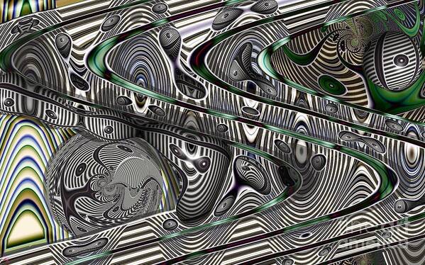 Abstract Art Print featuring the digital art Sine Worlds by Ronald Bissett