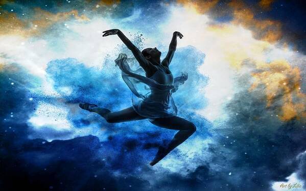 Dancer Art Print featuring the digital art Sky Dancer 1 by Lilia D