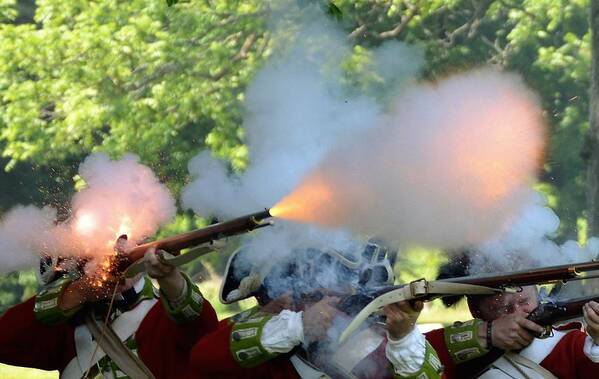 Guns Art Print featuring the photograph Smoking Guns by Charles HALL