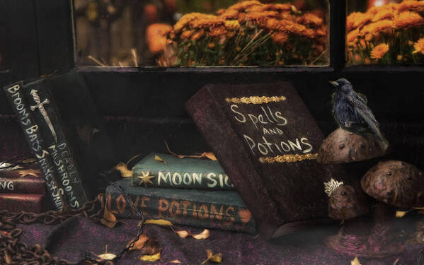 Halloween Art Print featuring the photograph Spells and Potions by Robin-Lee Vieira