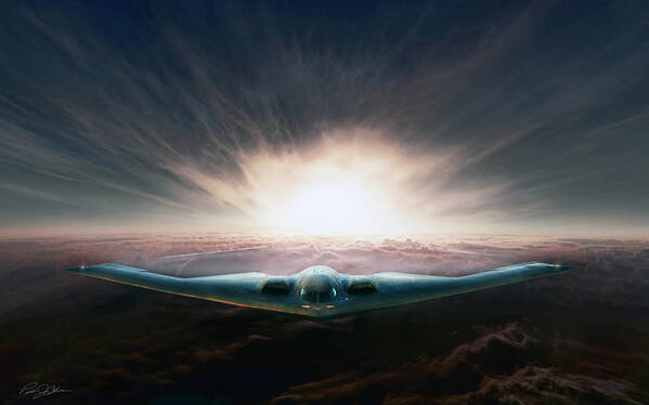 B-2 Art Print featuring the digital art Spirit In The Sky by Peter Chilelli