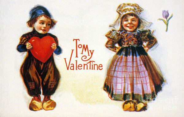 1900 Art Print featuring the photograph St. Valentines Day Card by Granger