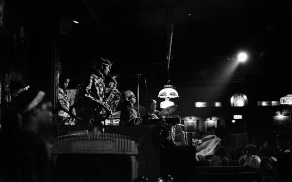 Jazz Art Print featuring the photograph Sun Ra Arkestra at the Red Garter 1970 NYC 21 by Lee Santa