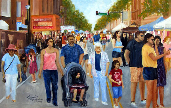 Red Bank Nj Art Print featuring the painting Sunday Fun in Red Bank by Leonardo Ruggieri