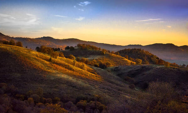Landscape Art Print featuring the photograph Sunset In The Sierra Nevada Foothills by Susan Eileen Evans