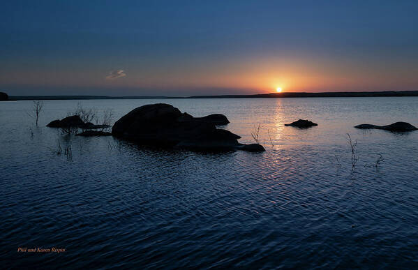 2018-07-11 Art Print featuring the photograph Sunset Over Wilson Lake by Phil And Karen Rispin