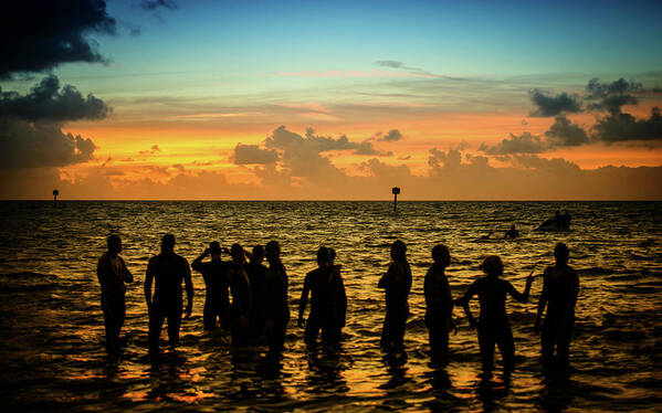 Landscape Art Print featuring the photograph Swimmers Sunrise by Joe Shrader