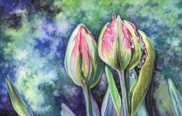 Tulip Art Print featuring the painting Tears by Natasha Denger