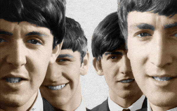 The Beatles Art Print featuring the painting The Beatles Painting 1963 Color by Tony Rubino