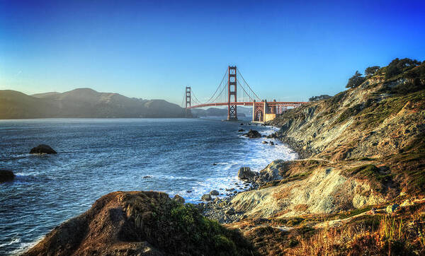 Golden Art Print featuring the photograph The Golden Gate Bridge by Everet Regal