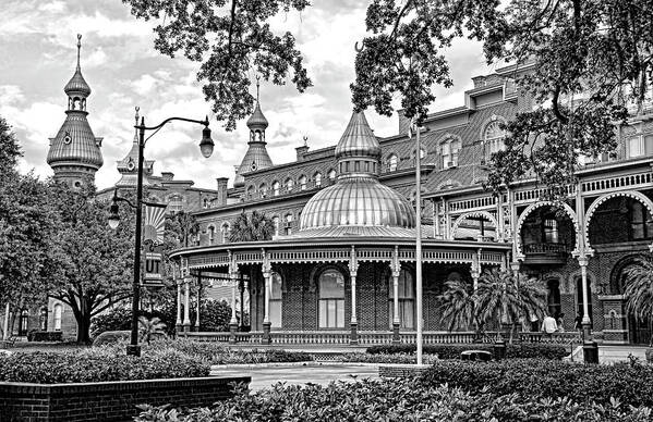 Henry B.plant Museum Art Print featuring the photograph The Henry B. Plant Museum BW by HH Photography of Florida