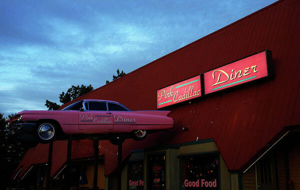 Diner Art Print featuring the photograph The Pink Cadillac Diner by Mary Capriole