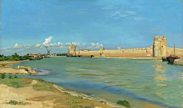 Artist Art Print featuring the painting The Ramparts at Aigues Mortes by Frederic Bazille
