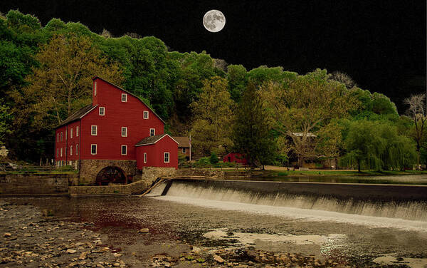 Historical Building Art Print featuring the photograph The Red Mill by Sam Rino