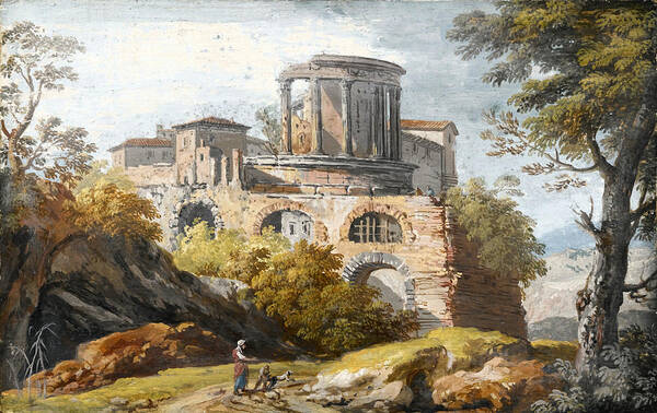 The Temple of Vesta at Tivoli by Giovanni Battista Busiri