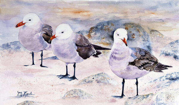 Birds Art Print featuring the painting Three Carmelites by Marsha Karle