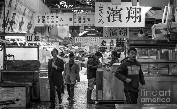 People Art Print featuring the photograph Tsukiji Shijo, Tokyo Fish Market, Japan 2 by Perry Rodriguez