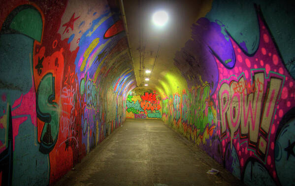 New York Art Print featuring the photograph Tunnel Graffiti by Mark Andrew Thomas