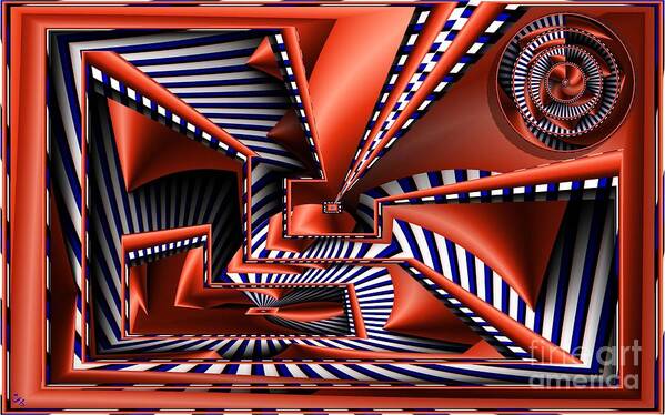 Abstract Art Print featuring the digital art Vertigo by Ronald Bissett