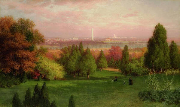 Painting Art Print featuring the painting View Of Washington From Arlington by Mountain Dreams