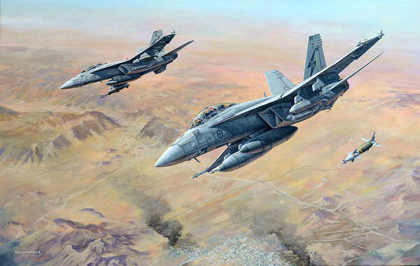 F/a 18f Super Hornet Art Print featuring the painting War on Terror by Colin Parker