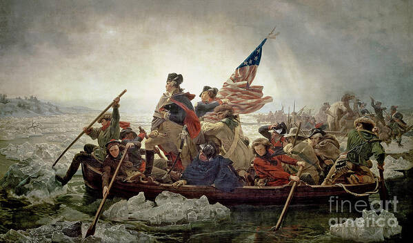 Washington Art Print featuring the painting Washington Crossing the Delaware River by Emanuel Gottlieb Leutze