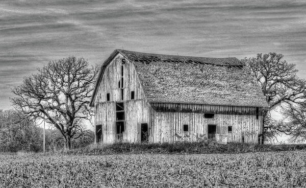 Wood Art Print featuring the photograph Weathered Wood of Iowa by J Laughlin